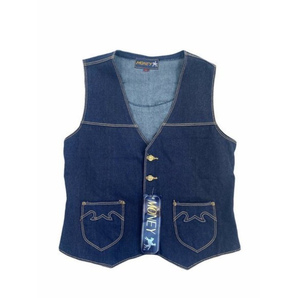 True Vintage Indigo Dye Goods Denim Duck Vest Blue